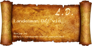 Landesman Dávid névjegykártya